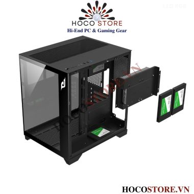 Vỏ Case Máy Tính Bể Cá E-DRa mATX 2 Mặt Kính Cường Lực ECS1503