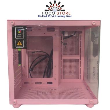 Vỏ Case Máy Tính Bể Cá Emaster Màu Hồng ECG 983P mATX