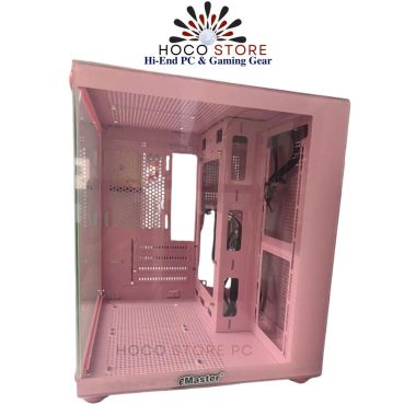 Vỏ Case Máy Tính Bể Cá Emaster Màu Hồng ECG 983P mATX