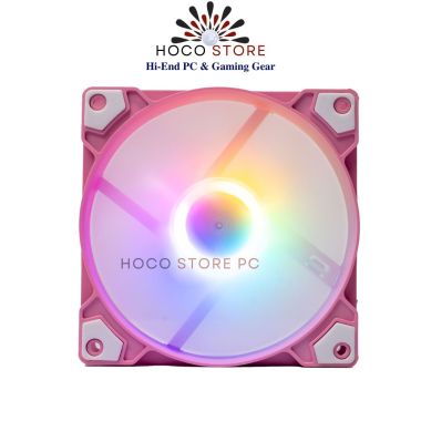 Quạt tản nhiệt - fan case hồng K8 LED Rainbow không cần hub