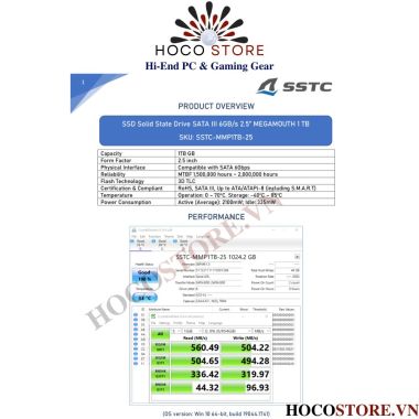 Ổ Cứng SSD SATA 1TB SSTC MEGAMOUTH SATA III