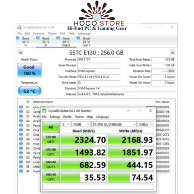Ổ Cứng SSD NVMe SSTC E130 PCI-E Gen 3 256GB