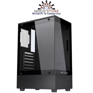 Vỏ Case Máy Tính Bể Cá T-WOLF CG300 Main ATX Màu Đen
