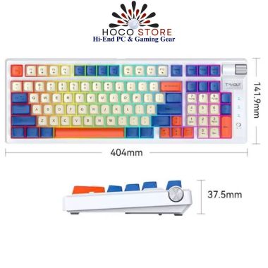 Bàn Phím Cơ Tri-mode T-WOLF T70 RED Switch Trắng