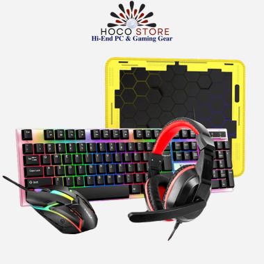 Bộ 4 Món Phím Chuột Tai Nghe Lót Chuột T-WOLF TF240 RGB