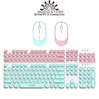 Bộ Bàn Phím Và Chuột Không Dây T-Wolf TF770 Xanh Ngọc