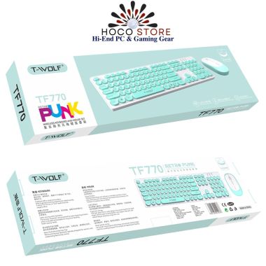 Bộ Bàn Phím Và Chuột Không Dây T-Wolf TF770 Xanh Ngọc
