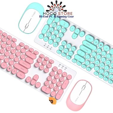 Bộ Bàn Phím Và Chuột Không Dây T-Wolf TF770 Xanh Ngọc
