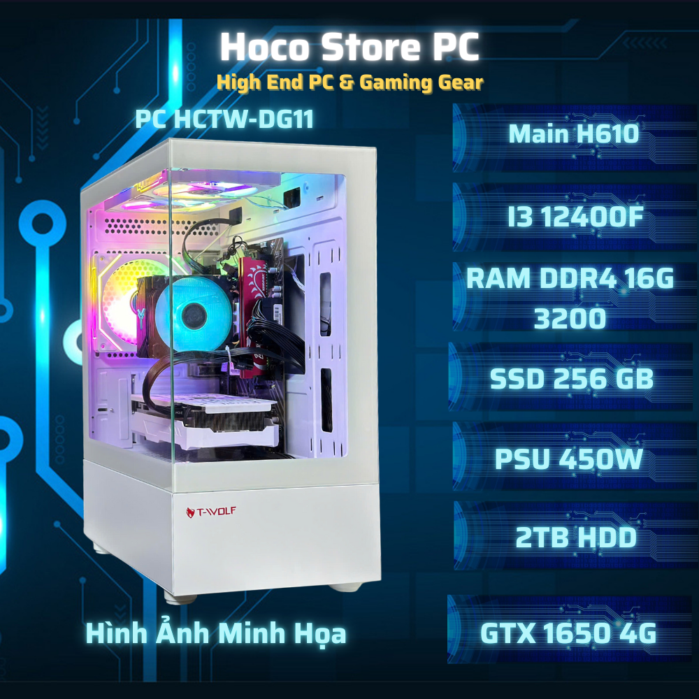 PC Gaming HCTW-DG11 | i5 12400F | GTX 1650 4GB | RAM 16GB | SSD 256GB | HDD 2TB