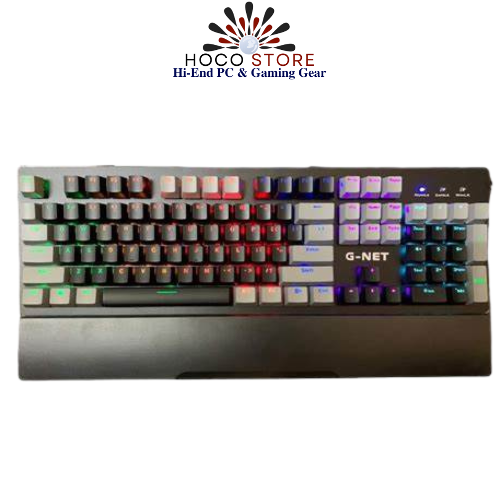 Bàn phím có dây cơ quang G-Net GK312 đen xám LED RGB