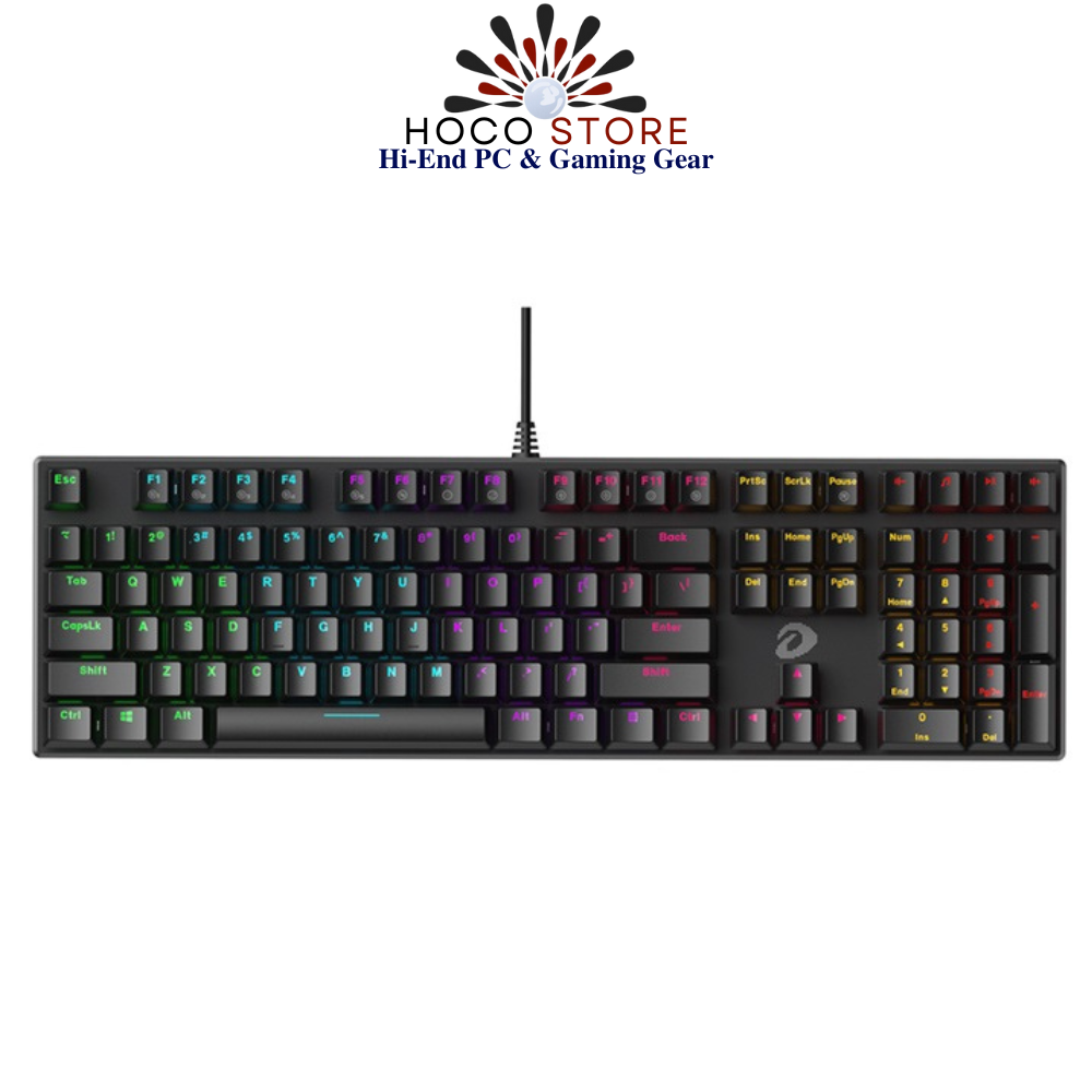 BÀN PHÍM CƠ CÓ DÂY DAREU EK810 BLACK MULTI-LED BLUE SWITH NEW