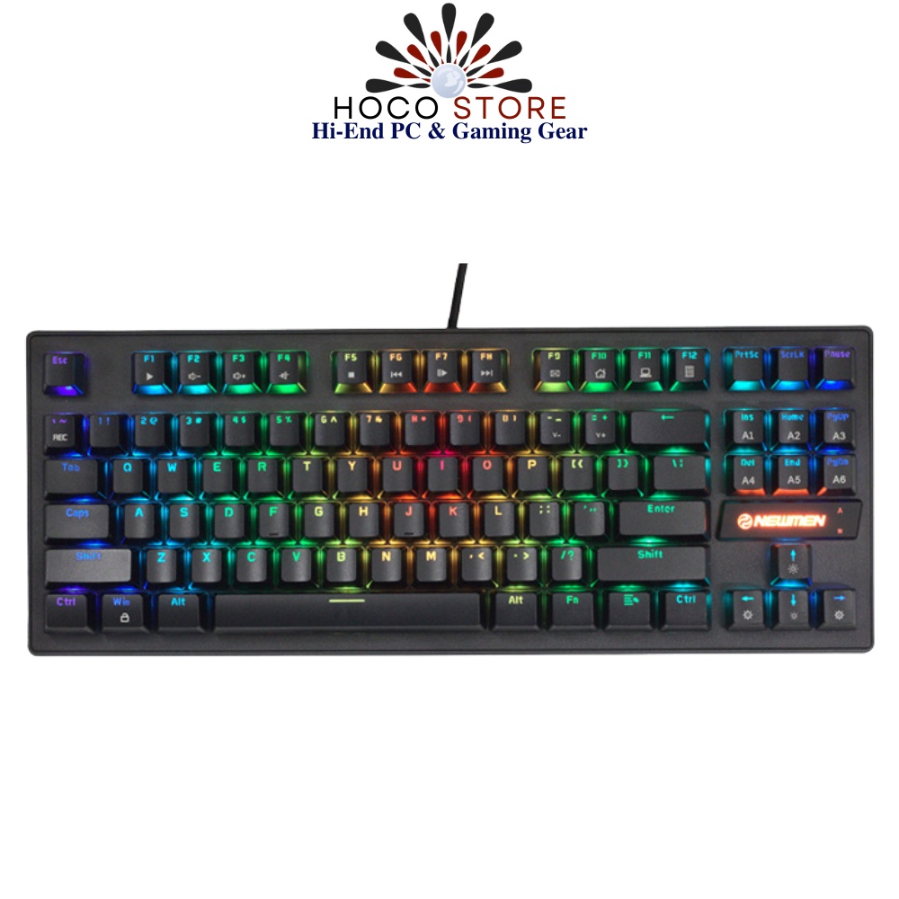 Bàn phím cơ có dây gaming Newmen GE87R Blue Switch LED RGB