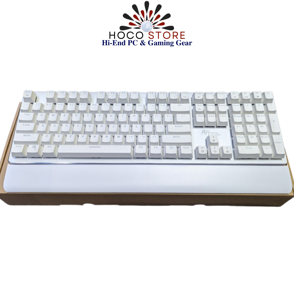 Bàn phím cơ quang học có dây Royal Kludge RK S108 trắng