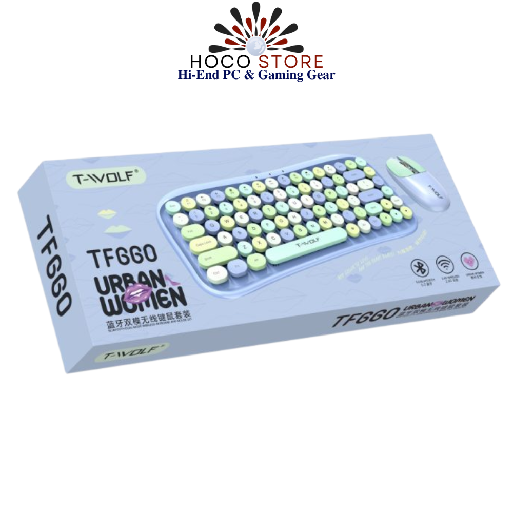 Bộ Bàn Phím & Chuột T-Wolf TF660 URBAN WOMEN Blue