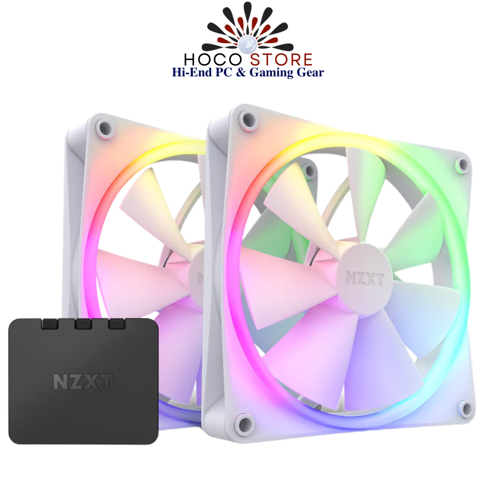 Bộ 2 fan case NZXT F140RGB (White)