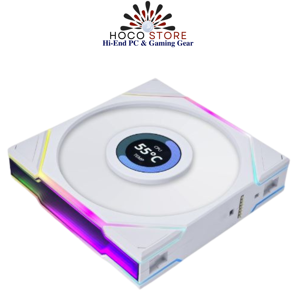 Bộ 3 Fan LIAN LI UNI FAN TL 120 LCD REVERSE TRIPLE PACK - White