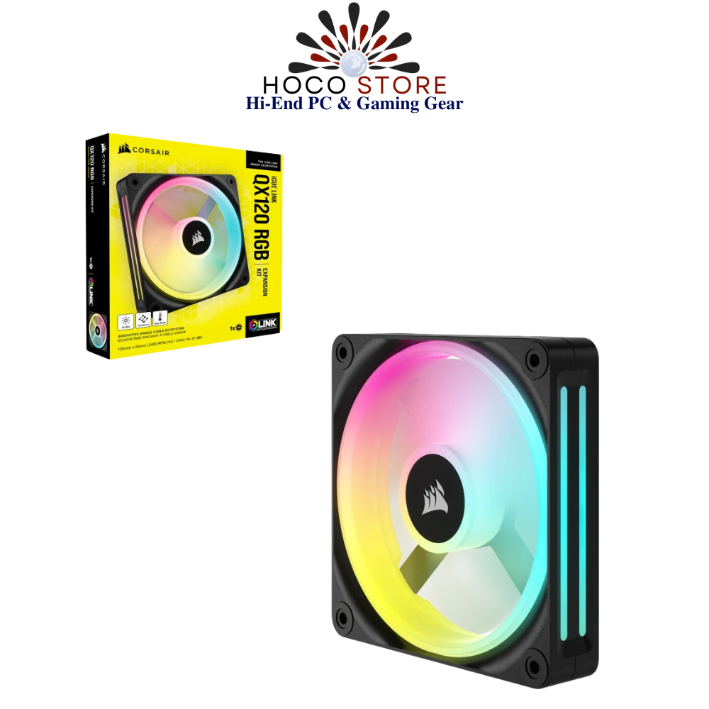 Fan Corsair iCUE LINK QX120 RGB 120mm PWM Magnetic Dome Black - Expansion Kit