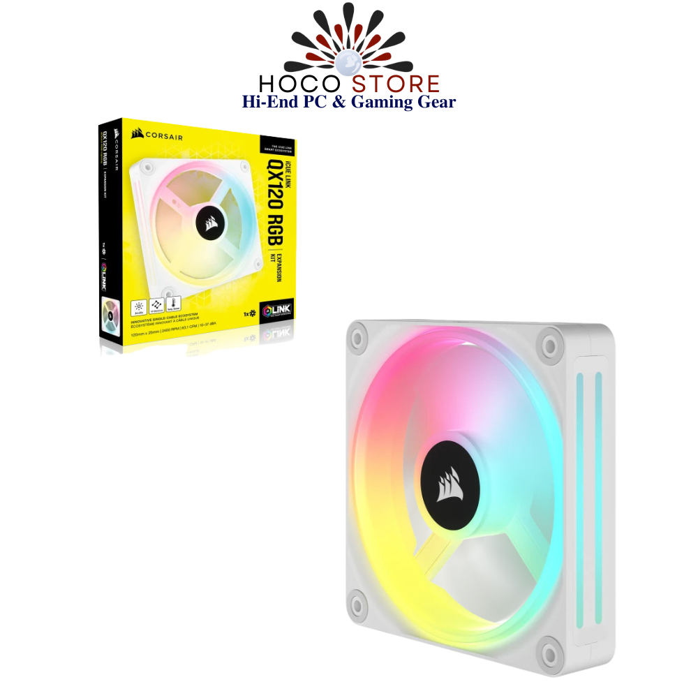 Fan Corsair iCUE LINK QX120 RGB 120mm PWM Magnetic Dome White - Expansion Kit