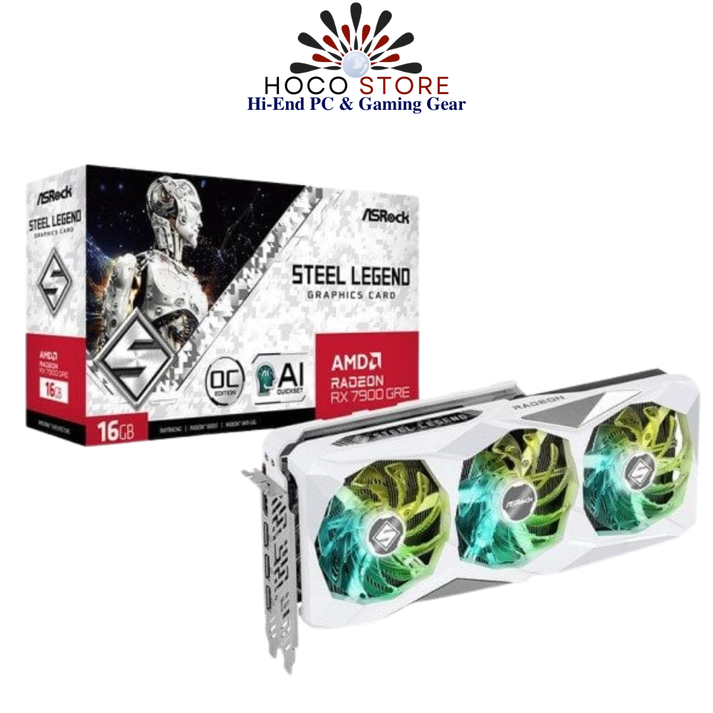 Card màn hình ASRock Radeon RX 7900 GRE Steel Legend 16GB OC