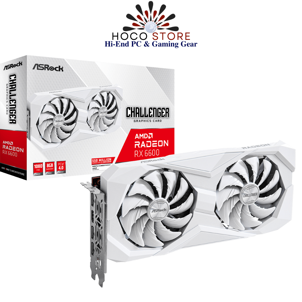 Card màn hình ASRock Radeon RX 6600 Challenger White 8GB