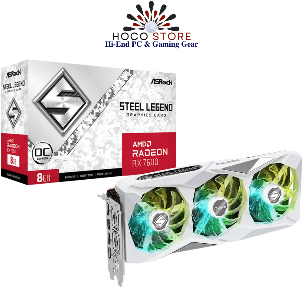 Card màn hình ASRock Radeon RX 7600 Steel Legend 8GB OC