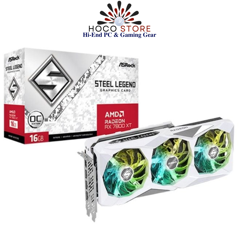 Card màn hình ASRock Radeon RX 7800 XT Steel Legend 16GB OC