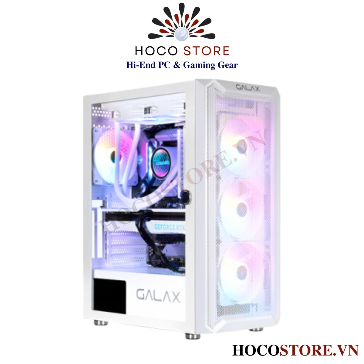 Vỏ Case Máy Tính Gaming Galax Revolution 07 - Màu Trắng (Kèm 4 Fan Led) | Hoco Store PC