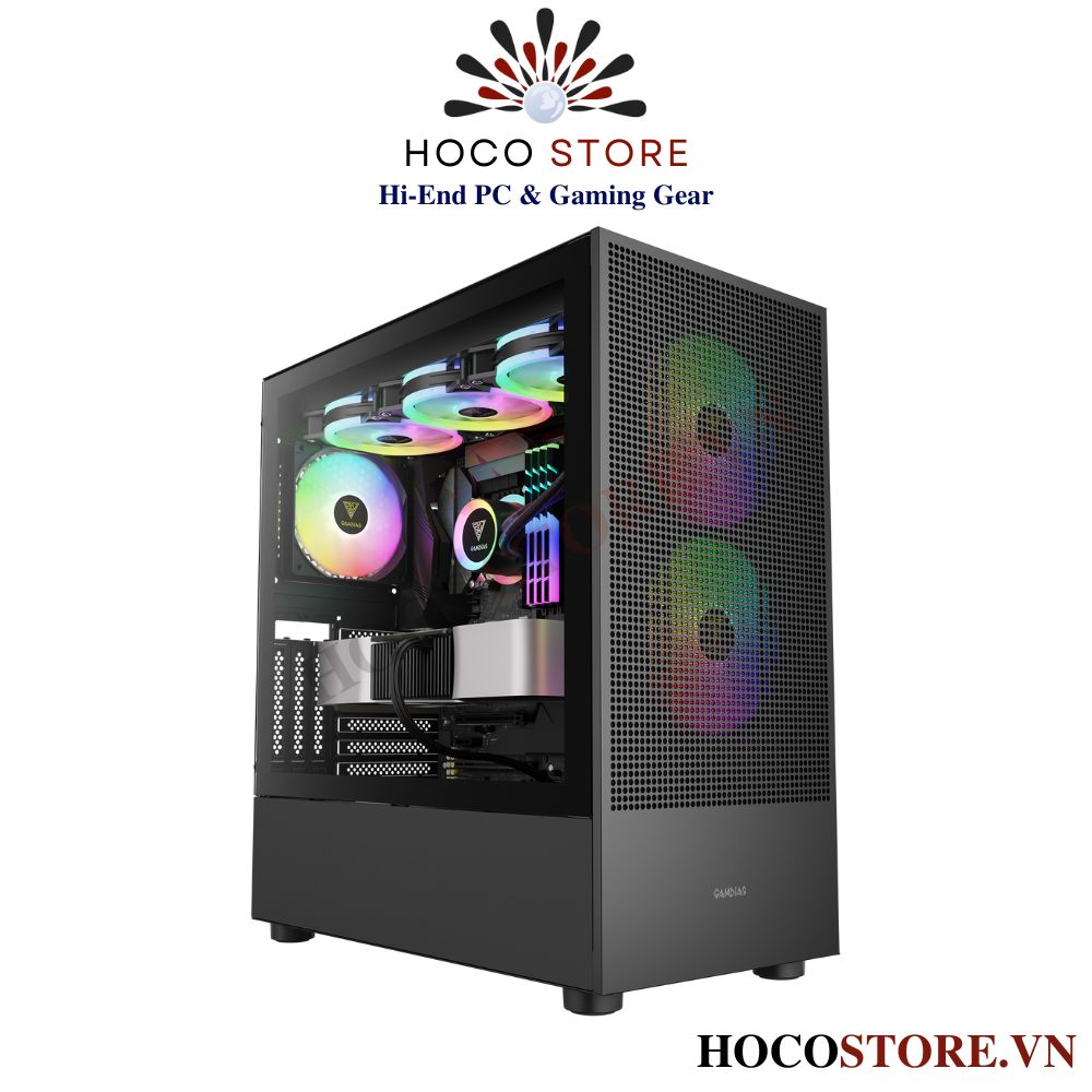 Vỏ Case Máy Tính Gamdias Talos E3 Mesh Elite - Màu Đen ( Kèm 3 Fan ARGB) | Hoco Store PC