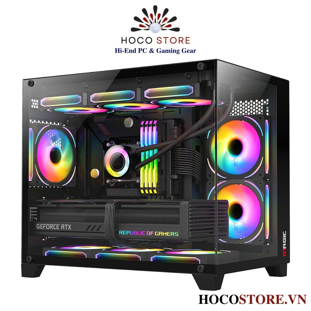 Vỏ Case Máy Tính Magic QUA-M Ultra Pro Kính Vô Cực - Đen | Hoco Store PC