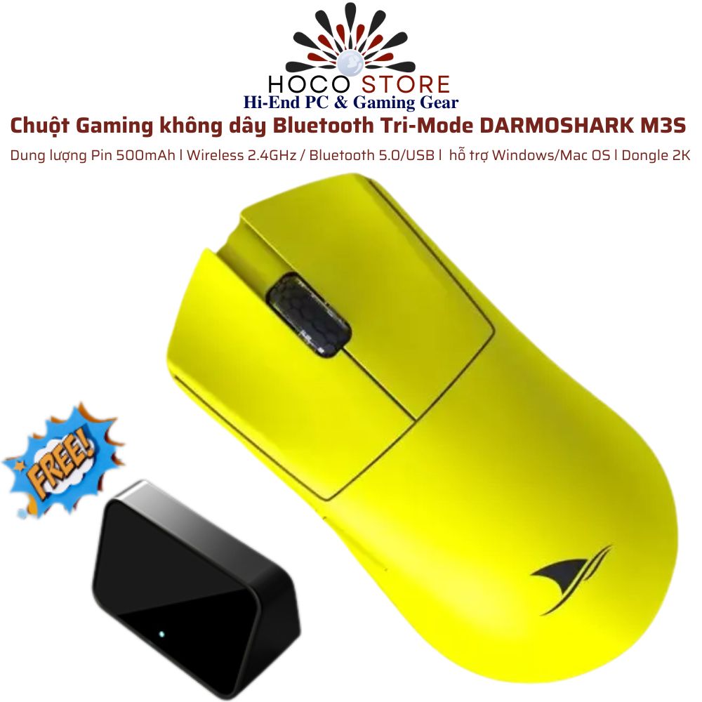 Chuột Gaming Không Dây Bluetooth Tri-Mode DARMOSHARK M3S