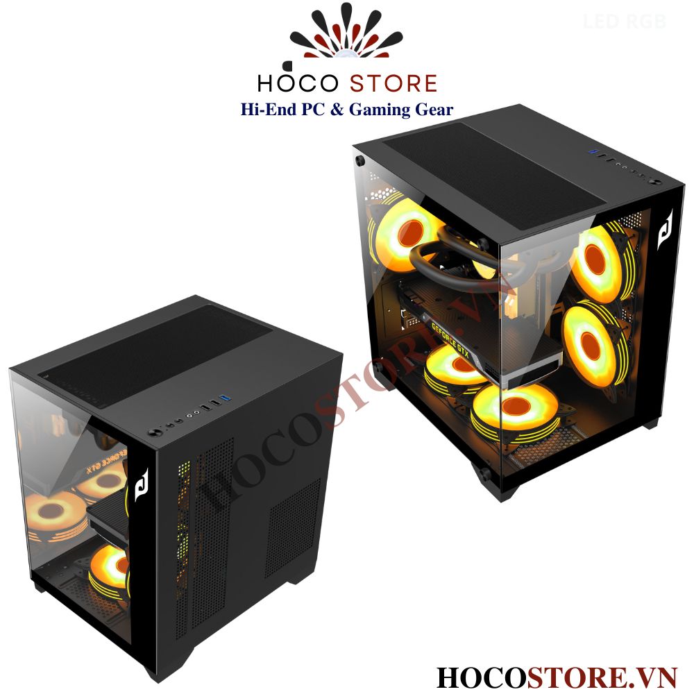 Vỏ Case Máy Tính Bể Cá E-DRa mATX 2 Mặt Kính Cường Lực ECS1503