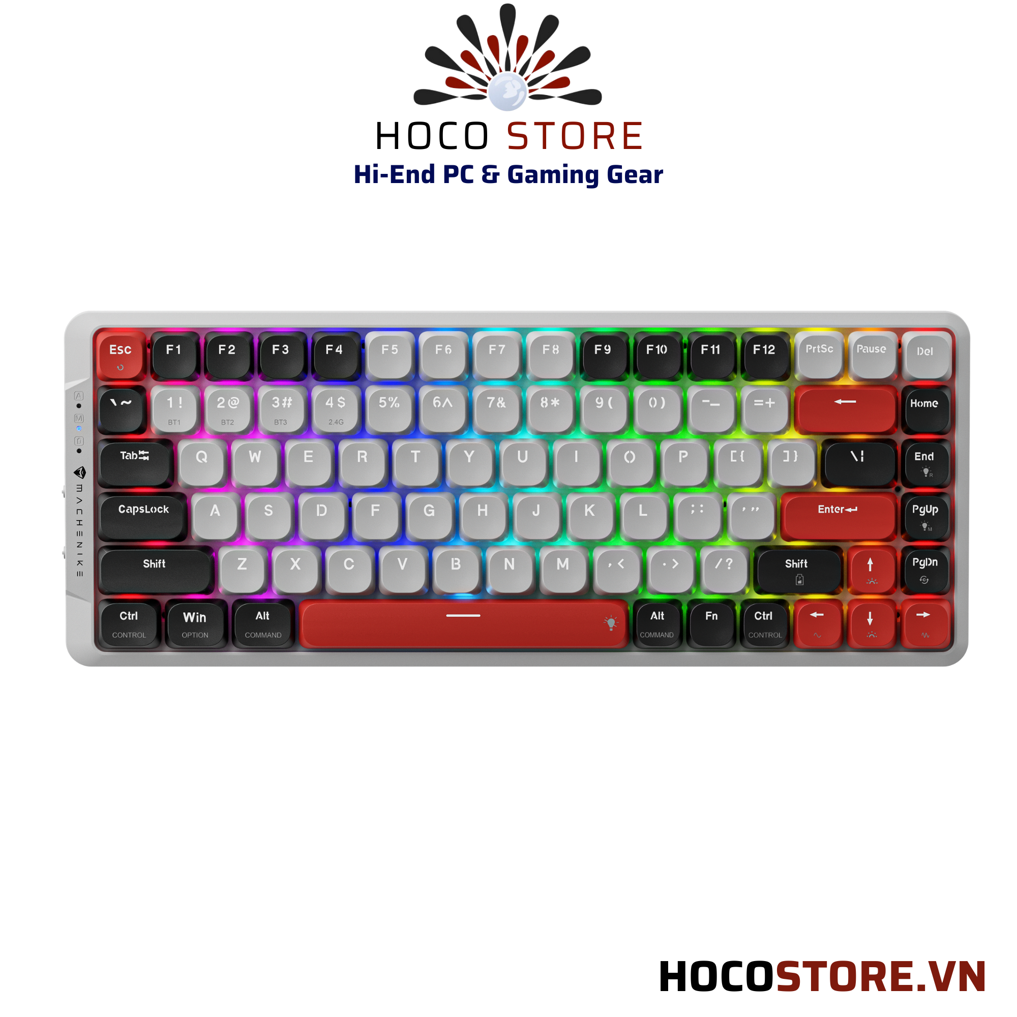 Bàn phím Machenike Air50-B84W với Switch Đỏ và Đèn RGB Ba Chế Độ