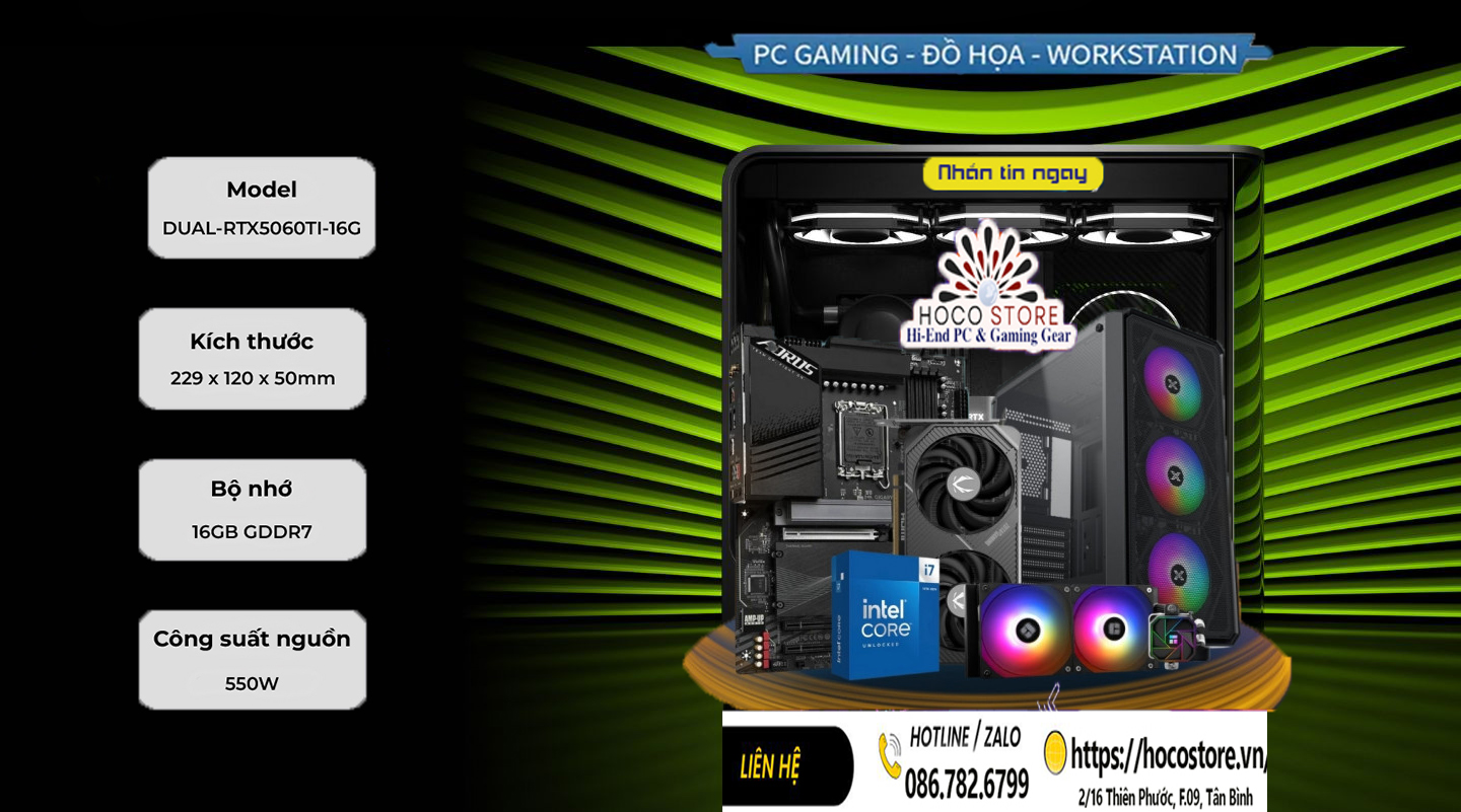 Card màn hình INNO3D GeForce RTX 5060Ti Twin X2 OC 16GB GDDR7