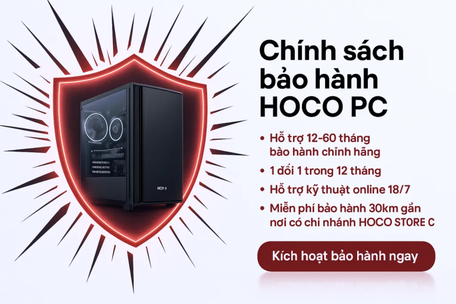 CHÍNH SÁCH BẢO HÀNH HOCO PC