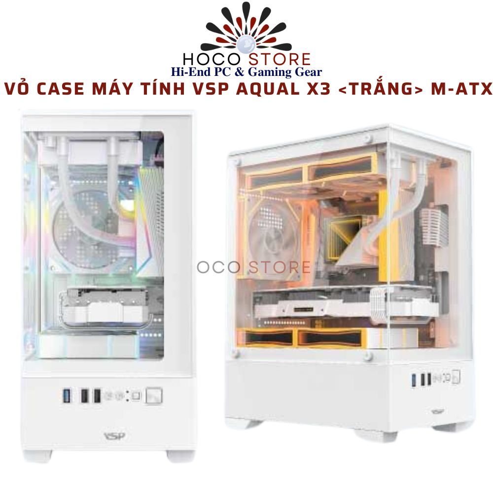 VỎ CASE MÁY TÍNH VSP AQUAL X3 M-ATX Màu Trắng